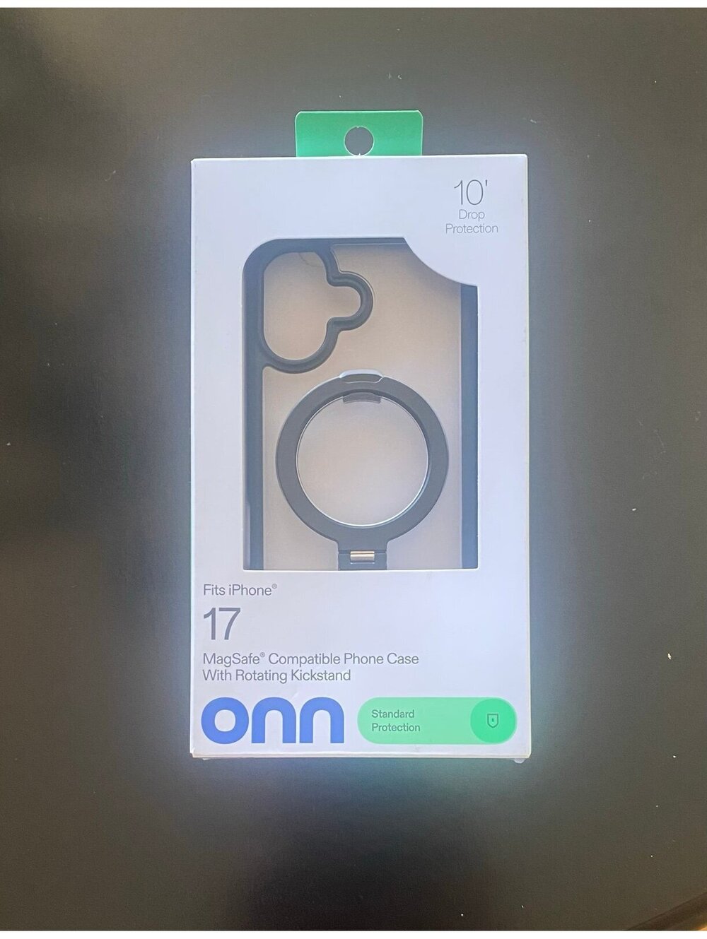 Onn Case with Kickstand for iPhone 17 Black/Frosted Clear